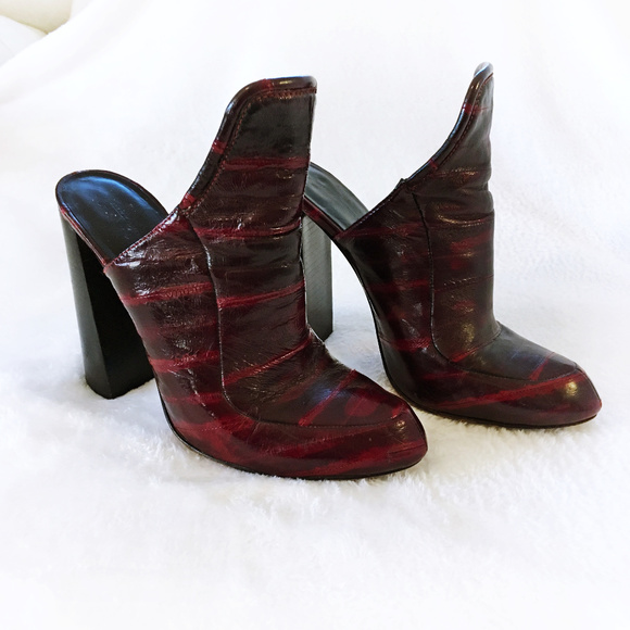 Alexander Wang Eel Bette Mules Size 39 Dark Red - Picture 2 of 7